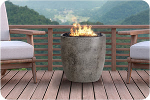 Lifestyle Image of the Pentola 2 Concrete Fire Bowl
