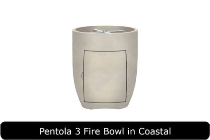 Pentola 3 Fire Bowl in Coastal Concrete Finish