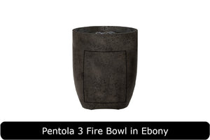 Pentola 3 Fire Bowl in Ebony Concrete Finish