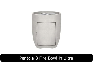 Pentola 3 Fire Bowl in Ultra Concrete Finish