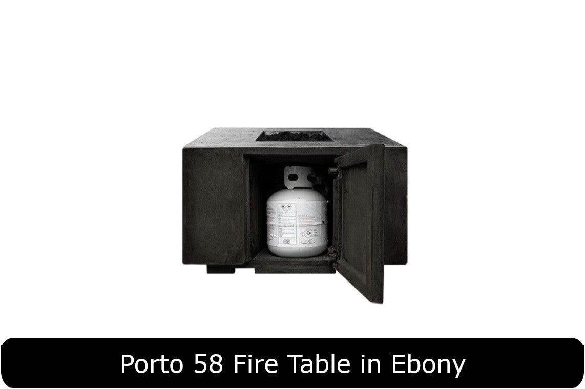 Porto 58 Fire Table in Ebony Concrete Finish