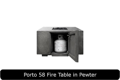 Porto 58 Fire Table in Pewter Concrete Finish