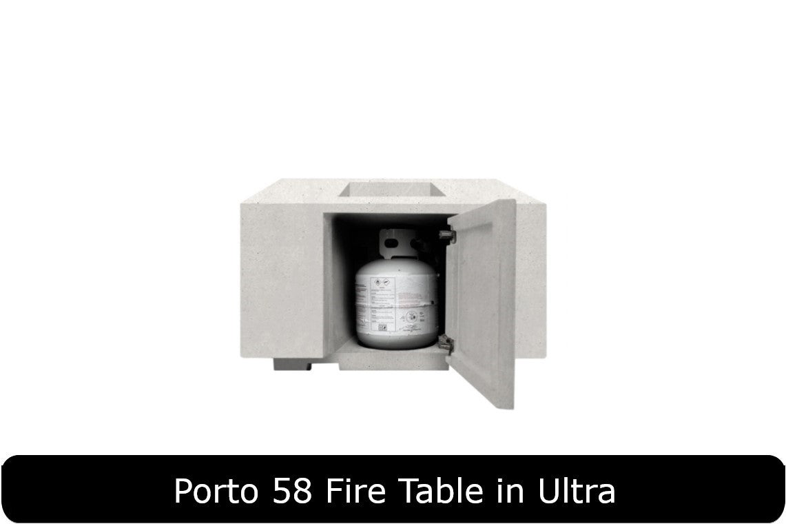 Porto 58 Fire Table in Ultra Concrete Finish