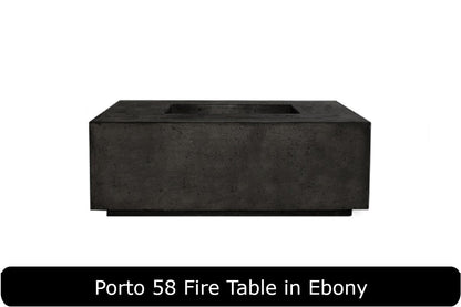 Porto 58 Fire Table in Ebony Concrete Finish