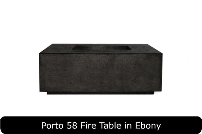 Porto 58 Fire Table in Ebony Concrete Finish