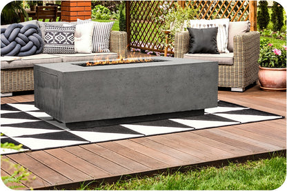 Lifestyle Image of the Porto 58 Concrete Fire Table