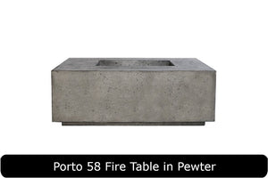 Porto 58 Fire Table in Pewter Concrete Finish