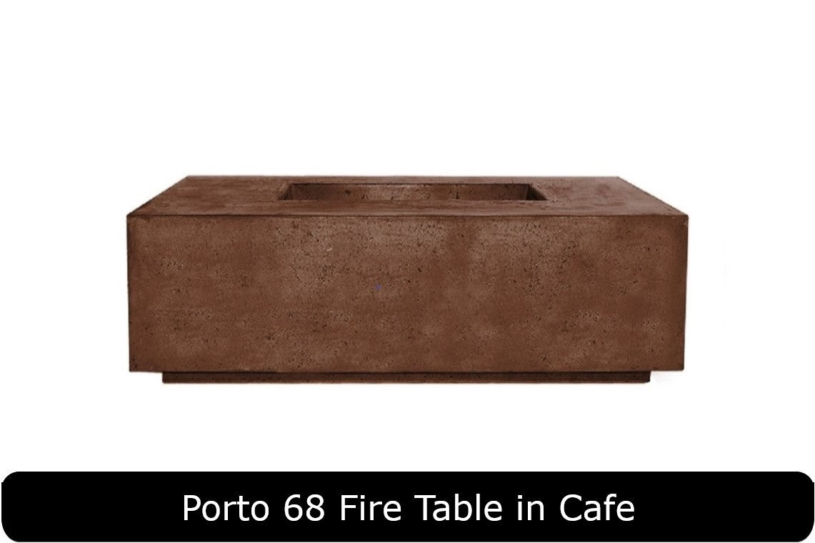 Porto 68 Fire Table in Cafe Concrete Finish