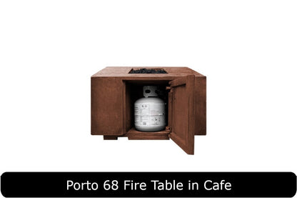 Porto 68 Fire Table in Cafe Concrete Finish