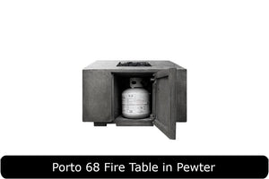 Porto 68 Fire Table in Pewter Concrete Finish