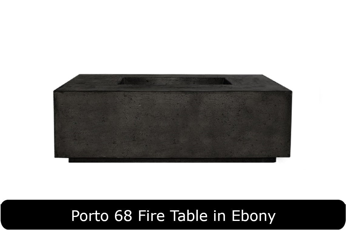 Porto 68 Fire Table in Ebony Concrete Finish