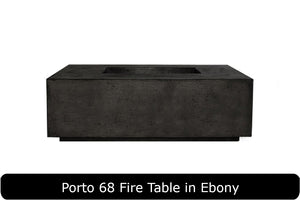 Porto 68 Fire Table in Ebony Concrete Finish