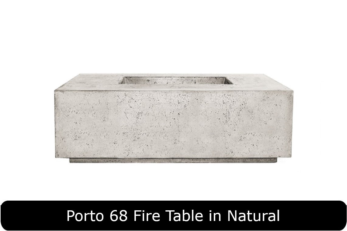 Porto 68 Fire Table in Natural Concrete Finish