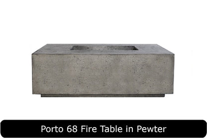 Porto 68 Fire Table in Pewter Concrete Finish