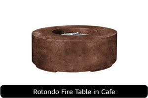 Rotondo Fire Table in Cafe Concrete Finish