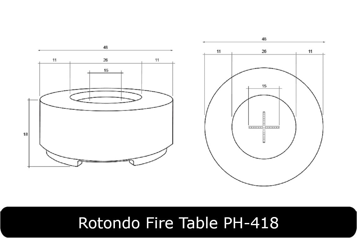 Rotondo Fire Table Dimensions