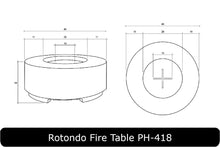 Load image into Gallery viewer, Rotondo Fire Table Dimensions

