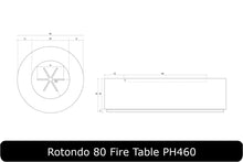 Load image into Gallery viewer, Rotondo 80 Fire Table Dimensions

