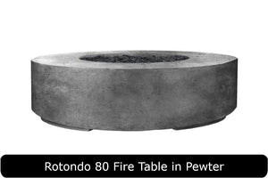 Rotondo 80 Fire Table in Pewter Concrete Finish