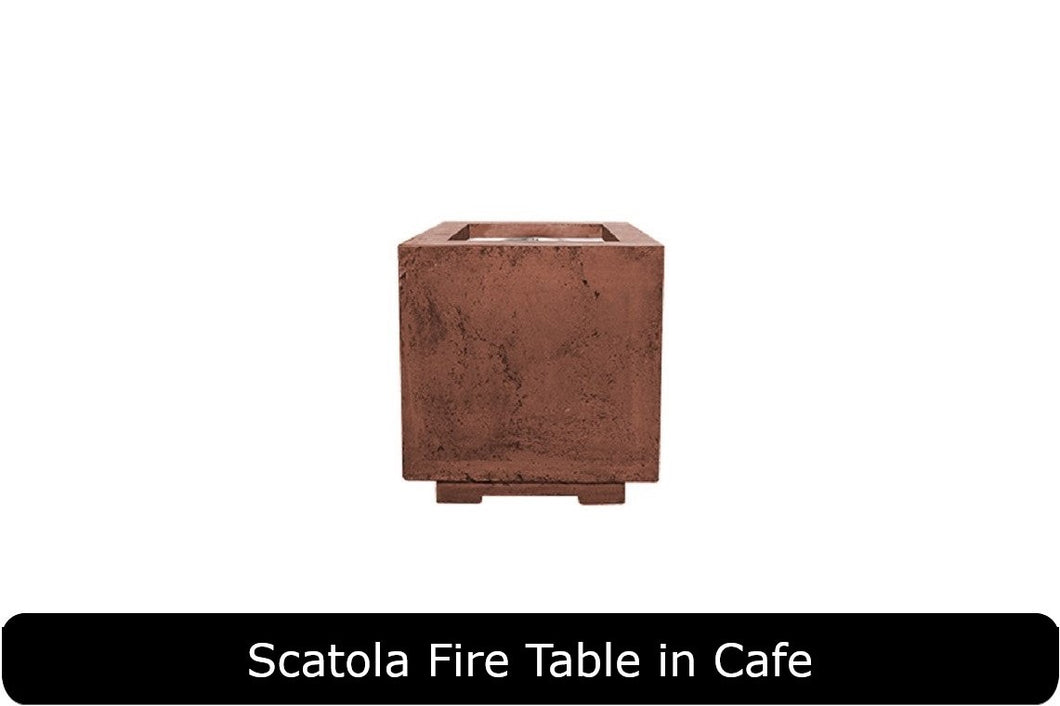 Scatola Fire Table in Cafe Concrete Finish