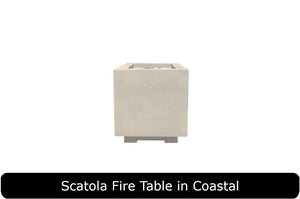 Scatola Fire Table in Coastal Concrete Finish