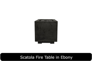 Scatola Fire Table in Ebony Concrete Finish
