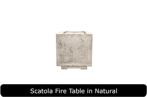 Scatola Fire Table in Natural Concrete Finish