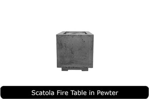 Scatola Fire Table in Pewter Concrete Finish