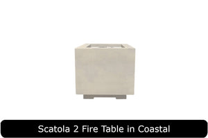 Scatola 2 Fire Table in Coastal Concrete Finish
