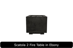 Scatola 2 Fire Table in Ebony Concrete Finish