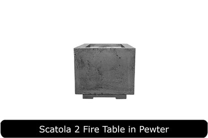 Scatola 2 Fire Table in Pewter Concrete Finish