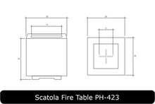 Load image into Gallery viewer, Scatola Fire Table Dimensions
