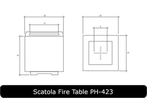 Scatola Fire Table Dimensions