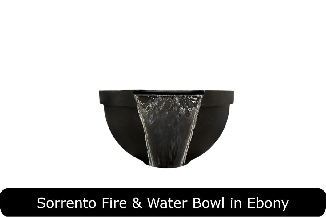 Sorrento Fire & Water Bowl in Ebony Concrete Finish