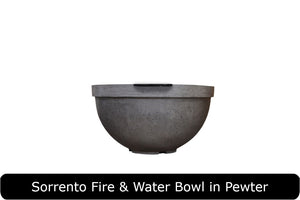 Sorrento Fire & Water Bowl in Pewter Concrete Finish