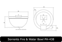 Load image into Gallery viewer, Sorrento Fire Bowl Dimensions
