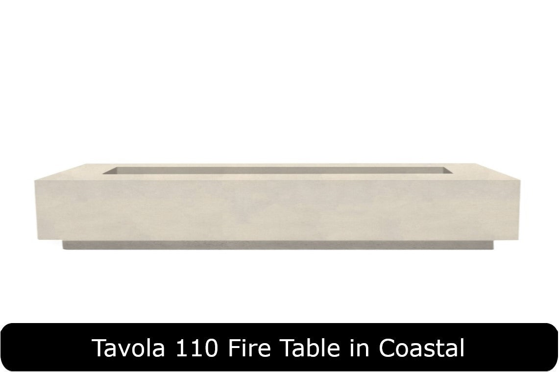 Tavola 110 Fire Table in Coastal Concrete Finish