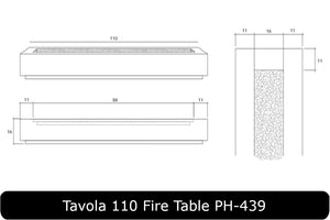 Tavola 110 Fire Table Dimensions