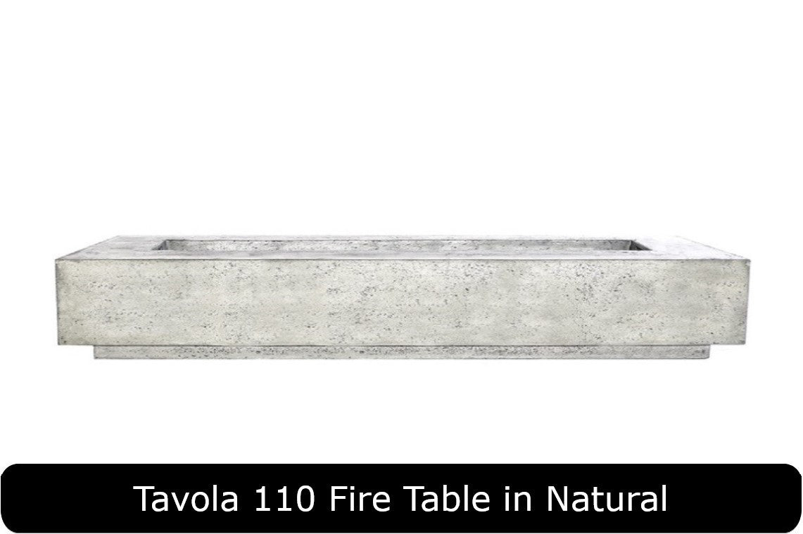 Tavola 110 Fire Table in Natural Concrete Finish