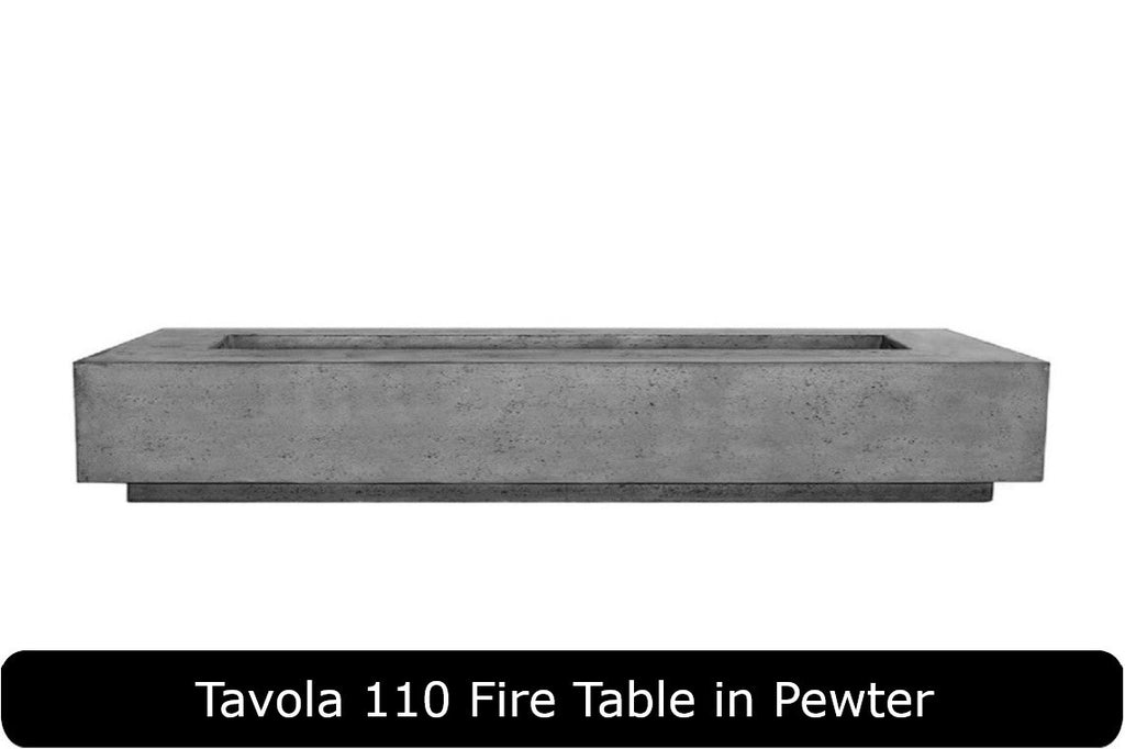 Tavola 110 Fire Table in Pewter Concrete Finish