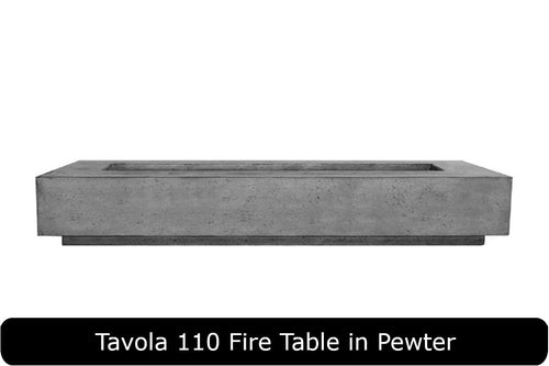 Tavola 110 Fire Table in Pewter Concrete Finish