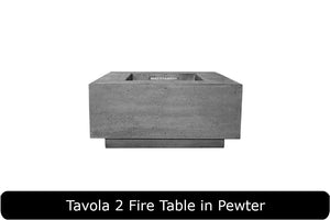 Tavola 2 Fire Table in Pewter Concrete Finish
