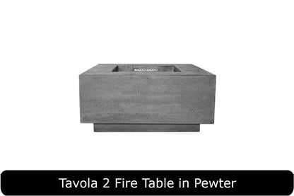 Tavola 2 Fire Table in Pewter Concrete Finish