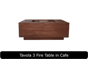 Tavola 3 Fire Table in Cafe Concrete Finish