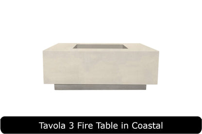 Tavola 3 Fire Table in Coastal Concrete Finish