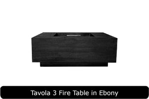 Tavola 3 Fire Table in Ebony Concrete Finish
