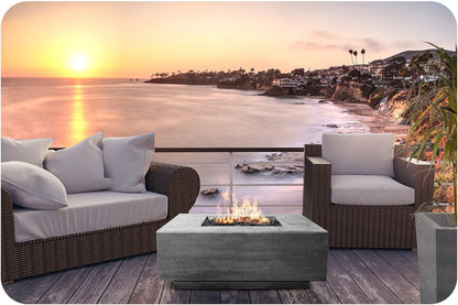 Lifestyle Image of the Tavola 3 Concrete Fire Table