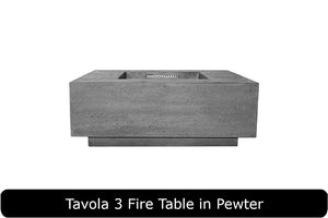 Tavola 3 Fire Table in Pewter Concrete Finish
