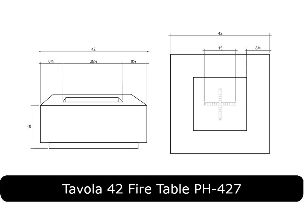 Tavola 42 Fire Table Dimensions