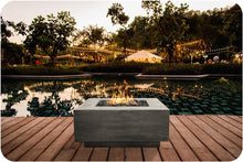 Load image into Gallery viewer, Lifestyle Image of the Tavola 42 Concrete Fire Table
